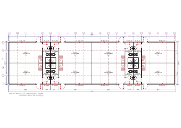 164 m² Prefabrik Acil Afet Binası - Görsel 3