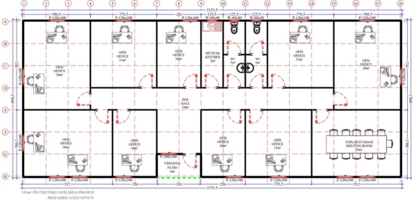 193 m² Prefabrik Ofis - Görsel 3
