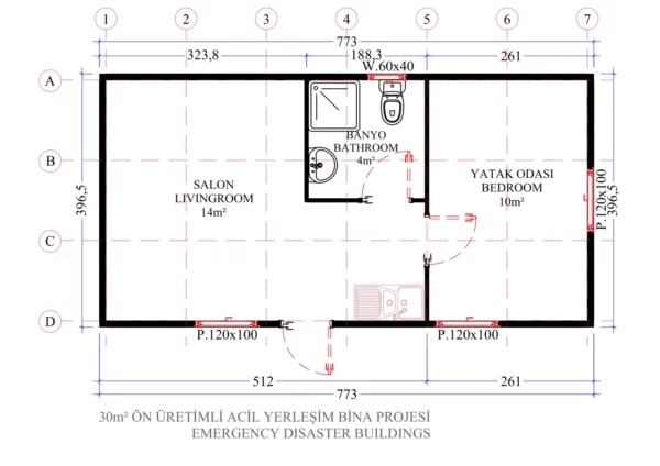 30 m² Prefabrik Acil Afet Binası - Görsel 3