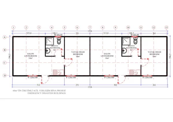 60 m² Prefabrik Acil Afet Binası - Görsel 3
